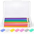 thumbnail image 1 of Sch-ool Savings Goattoy Large Capacity Plastic Pencil Boxes with Snap-Tight Lid Colorful Clear Stackable Pencil Cases for Scho-ol & Office Supplies Back to Sch-ool Gifts for K-id, 1 of 10