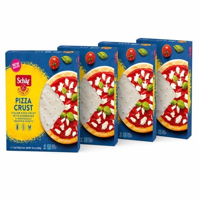 Schr Gluten Free Pizza Crusts, Shelf Stable Non-GMO Wheat Free Lactose Free Pizza Base, 2 Crusts Per Pack, 10.6 oz, 4 Pack
