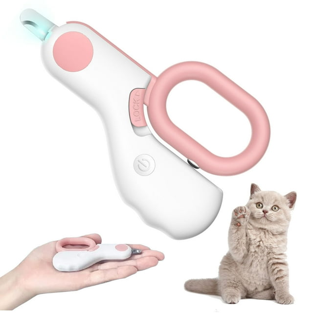 SchSin Cat Nail Clipper with LED Light Safety Pet Nail Trimmers Cat
