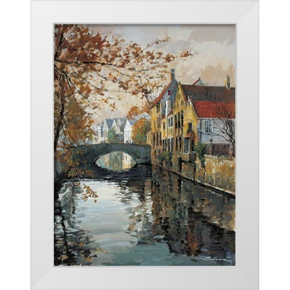 Schaar, Robert 15x18 White Modern Wood Framed Museum Art Print Titled - Brugge Reflections