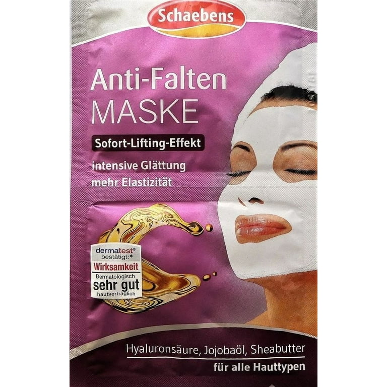 Schaebens Anti-Wrinkle Mask - Pack of 5 (5 x 2 x 5 ml for 10 Applications)-  Vegan (German Product) 