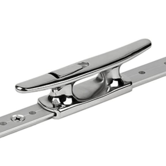 7" Silver Contemporary Solid Mid-Rail T-Track Cleat