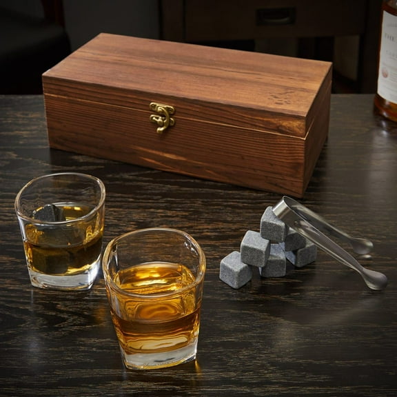 Schaefer Whiskey Stones and 6 oz Shot Glasses Gift Set