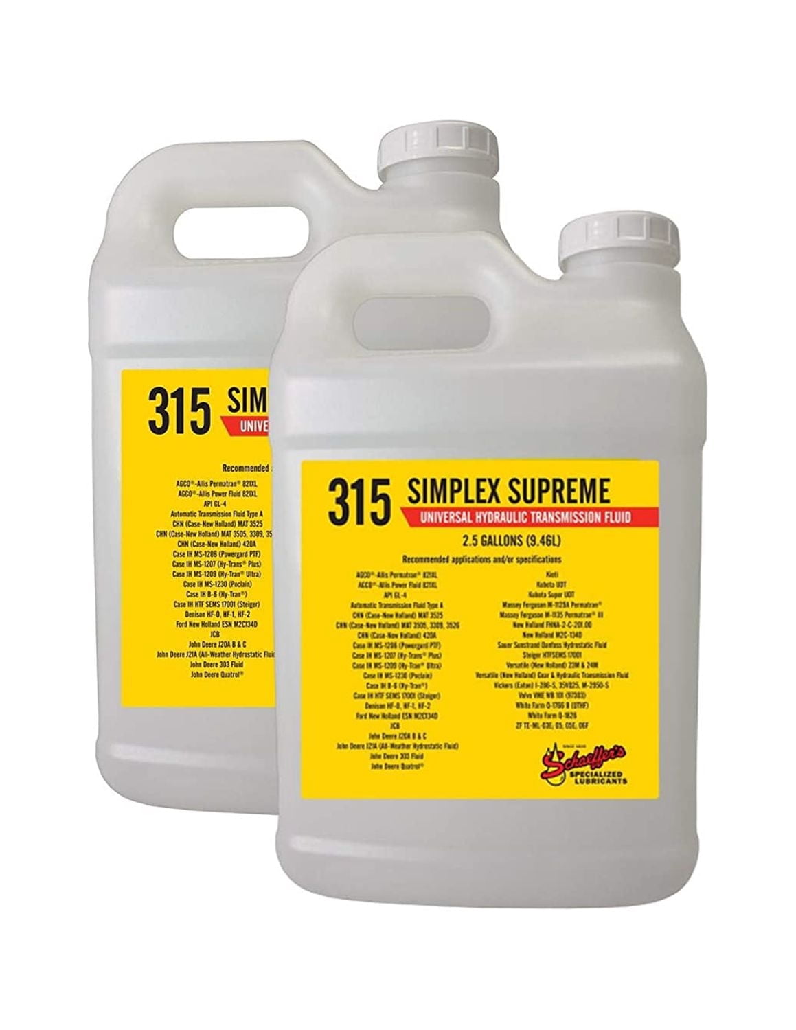 Schaeffer Oil Simplex Supreme Synthetic Transmission Fluids Automatic Transmission Fluids, 2.5 Gallon 2 Pack