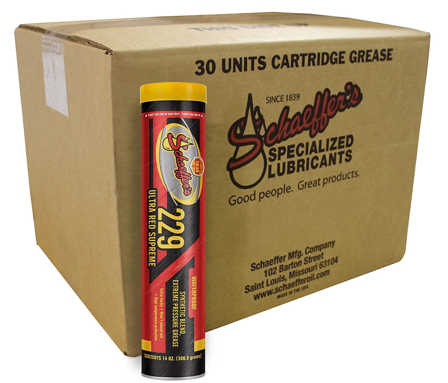 Schaeffers Para-Synthetic Ultra Red Supreme Grease NLGI #1 | (30) 14oz Tubes