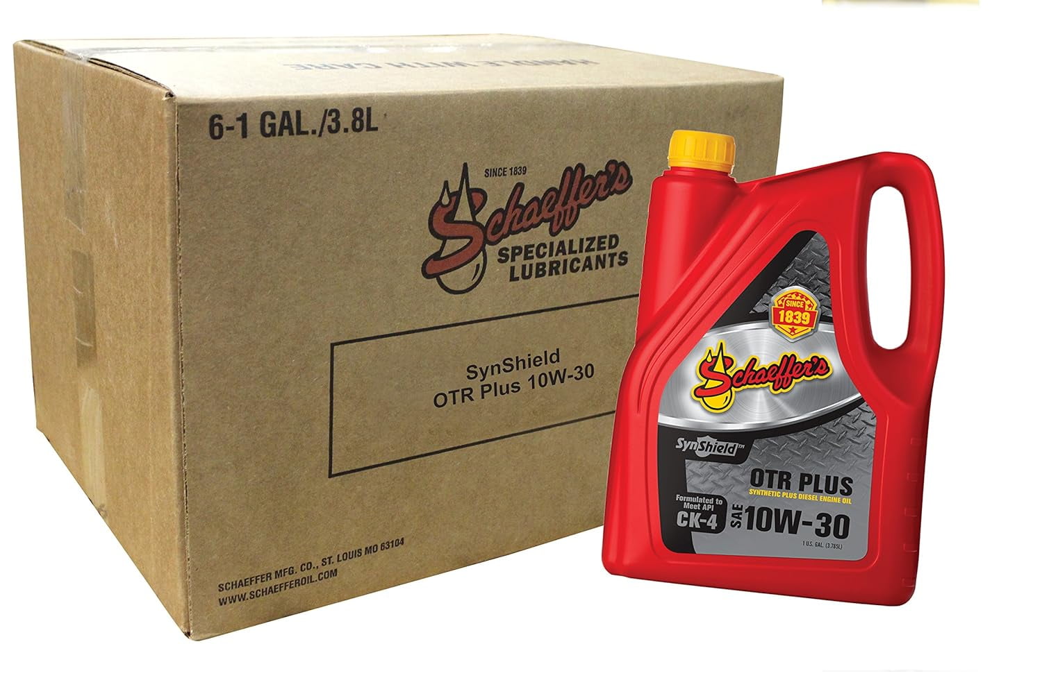 Schaeffer Manufacturing Co. 0711CK4-006 SynShield OTR Plus 10W-30 Diesel Engine Oil, 1-Gallon Bottle (Pack of 6)