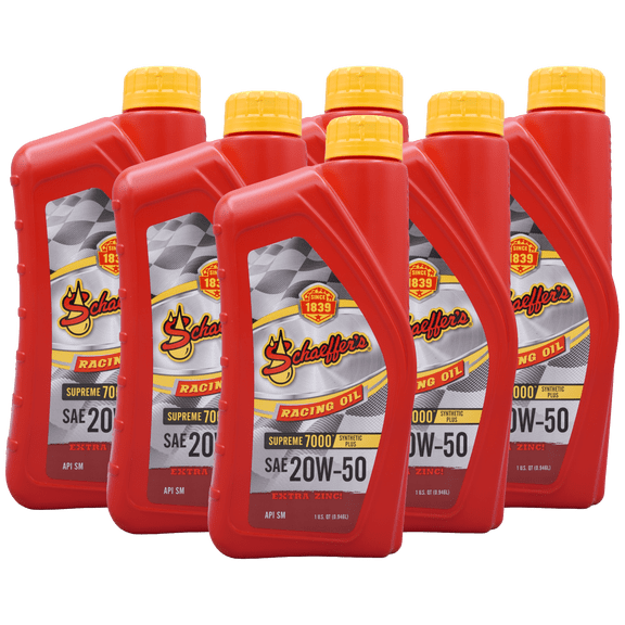 Schaeffers 0705-012 Supreme 7000 20W-50 Synthetic Plus High Zinc Racing Oil, 6 Quarts