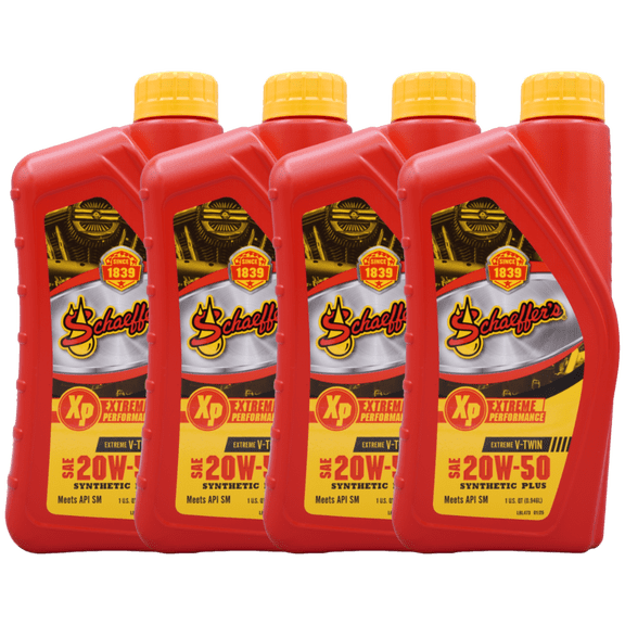 Schaeffers 0707-012 Extreme V-Twin 20W-50 Synthetic Plus Racing Oil, 4 Quarts