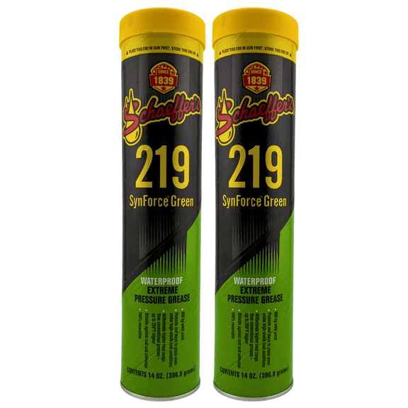 Schaeffer's 219 SynForce Green EP Grease 14 oz Cartridge NLGI #2 - Pack of 2