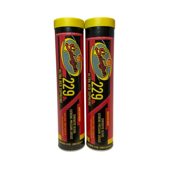 Schaeffer's 229-2 PACK Ultra Red Supreme Waterproof Grease - Synthetic Blend EP - 14 oz tube
