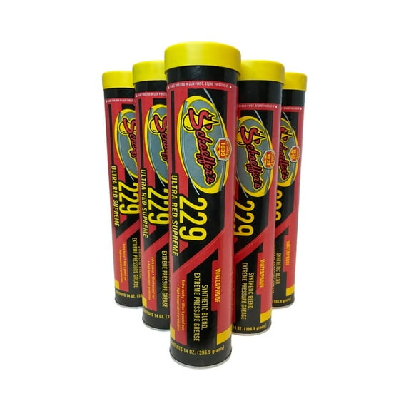 Schaeffer's 229-5 PACK Ultra Red Supreme Waterproof Grease - Synthetic Blend EP - 14 oz tube