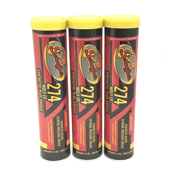 Schaeffer's 274-3 PACK Moly Extreme Pressure Synthetic Plus Waterproof Grease - 14 oz tube
