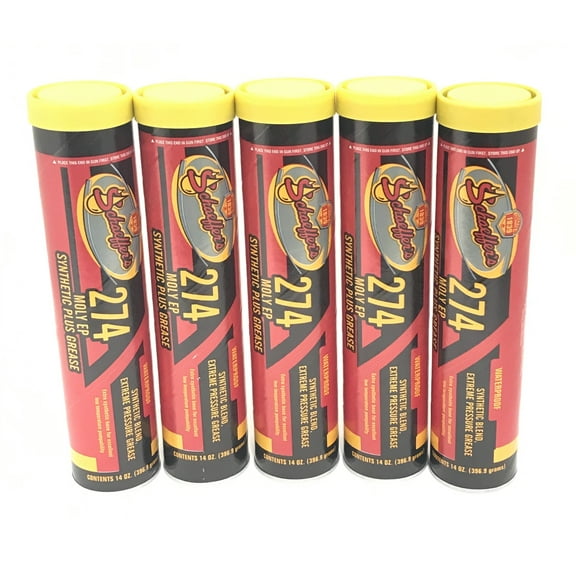 Schaeffer's 274-5 PACK Moly Extreme Pressure Synthetic Plus Waterproof Grease - 14 oz tube
