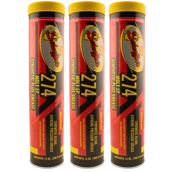 Schaeffer's 274 Moly EP Synthetic Plus Grease 14 oz Cartridge NLGI #2, Pack of 3
