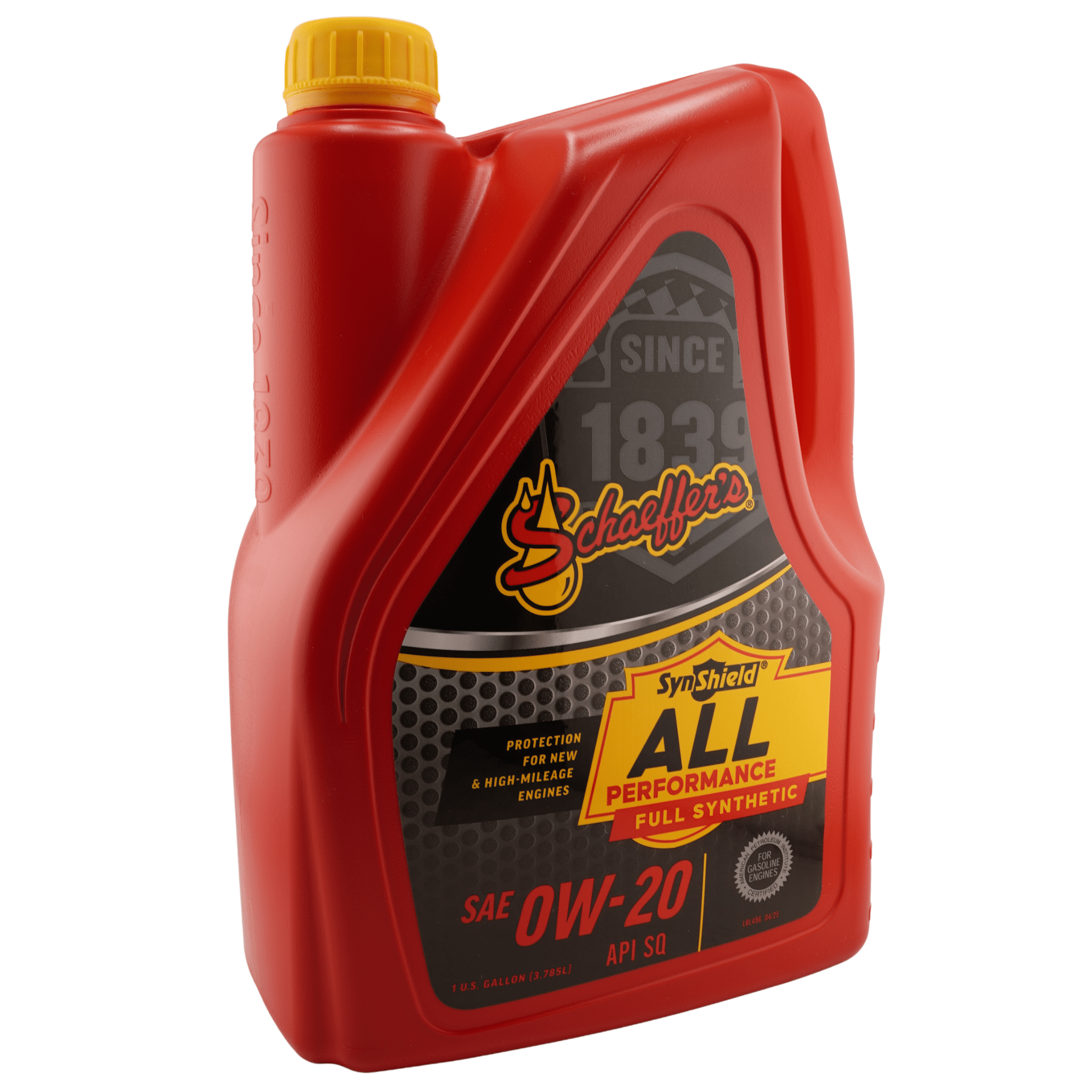 Schaeffer's 6020-006 SynShield All Performance Full Synthetic 0W-20 Engine Oil, 1 Gallon