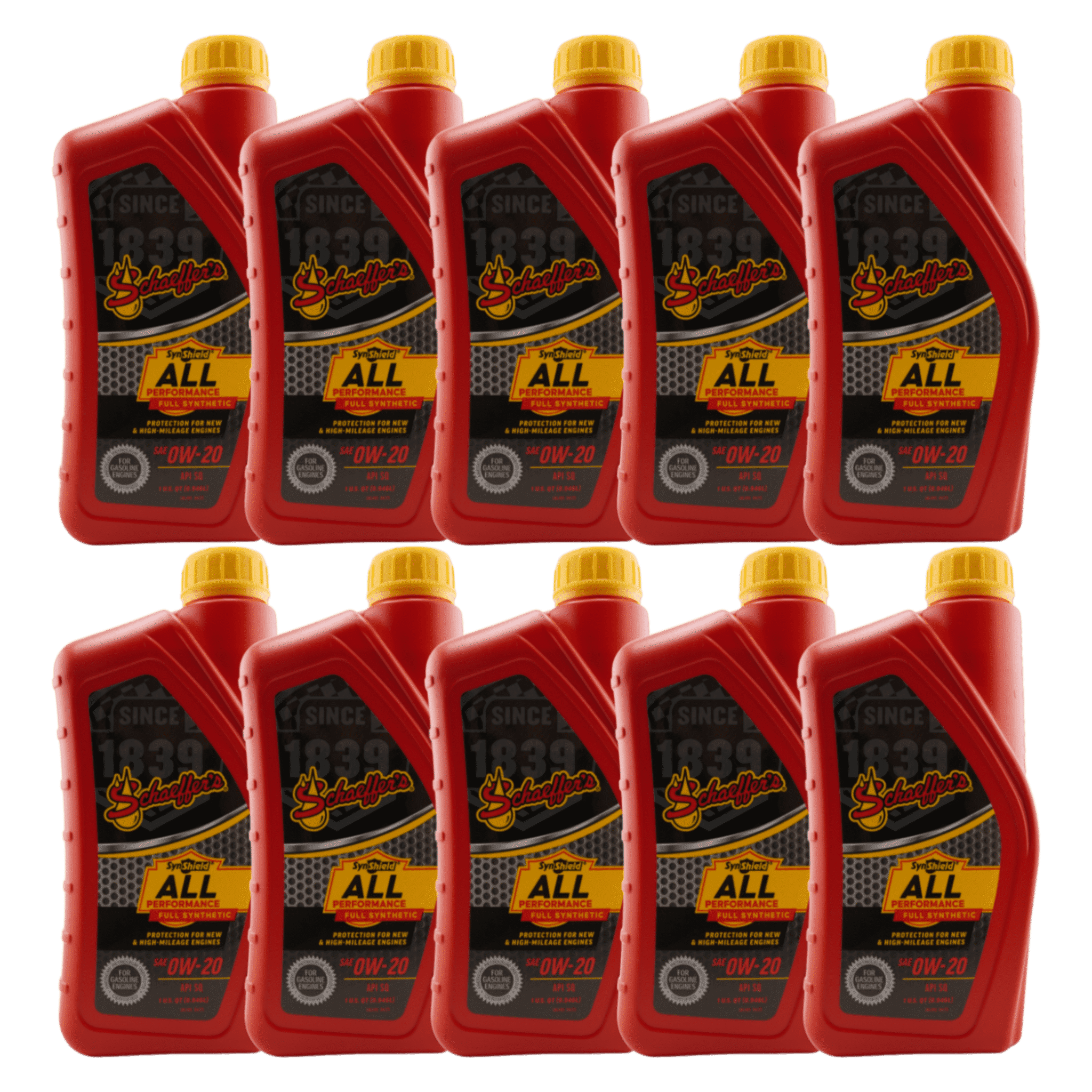 Schaeffer's 6020 SynShield Full Synthetic 0W-20 Gasoline Engine Oil, 1 qt. - Case of 12