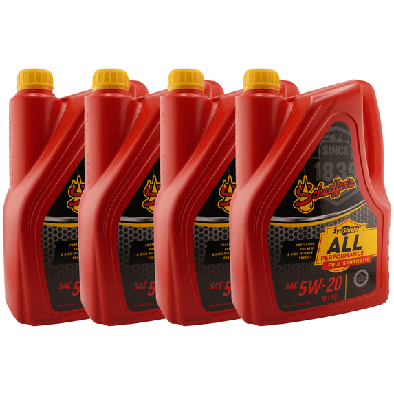 Schaeffer's 6520 SynShield All Performance Full Synthetic 5W-20 Engine Oil, 1 Gal - 4 Pack