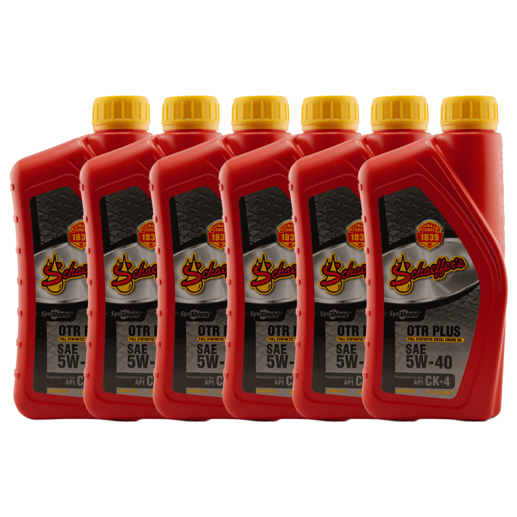 Schaeffer's 9000 SynShield OTR Plus Full Synthetic 5W-40 Diesel Engine Oil, 1 Qt. - 6 Pack