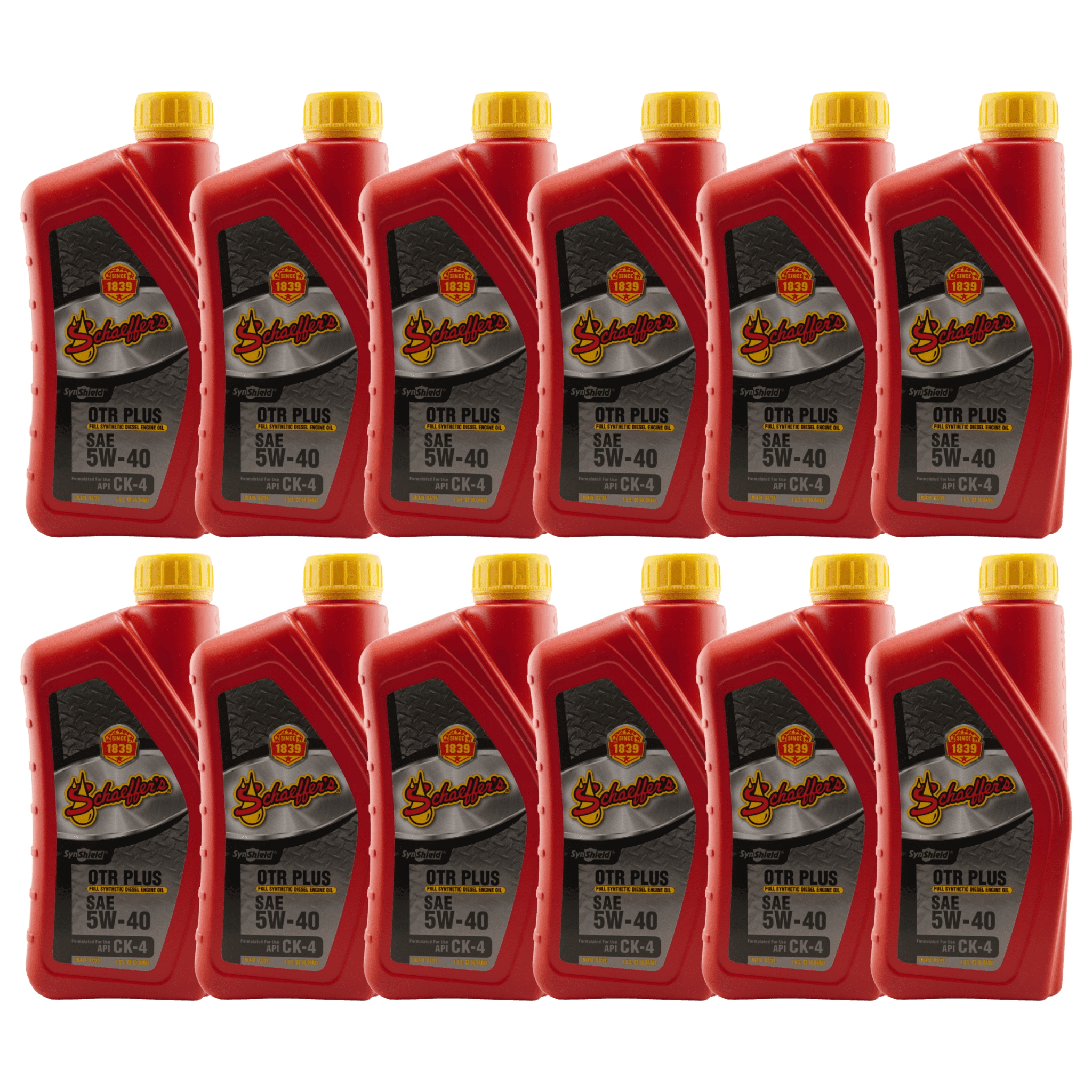 Schaeffer's 9000 SynShield OTR Plus Full Synthetic 5W-40 Diesel Engine Oil, 1 qt - 12 Pack