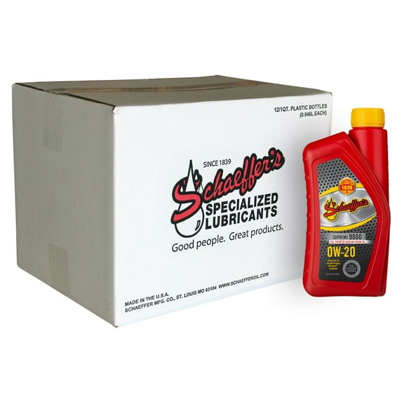 Schaeffer's Oil 9005 Supreme 9000 Full Synthetic SAE 0W-20 Motor Oil - 1 DOZEN