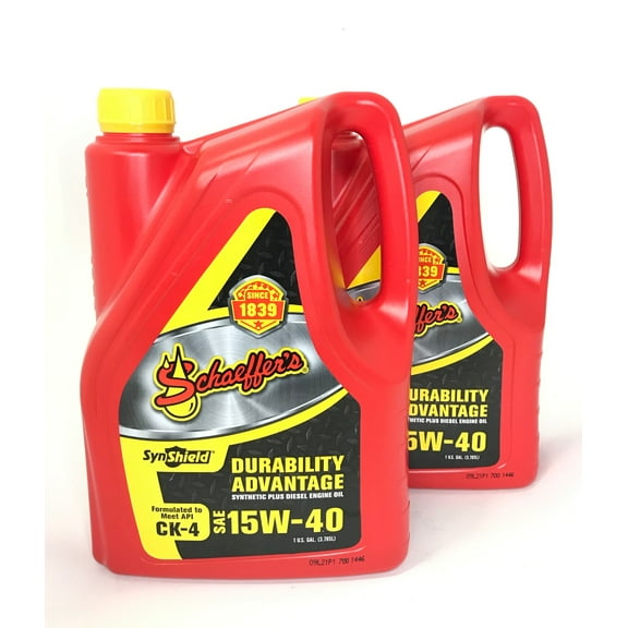 Schaeffer's SynShield Durability Advantage Synthetic Blend Motor Oil 15W - 40, 1 Gallon (2 Pack)