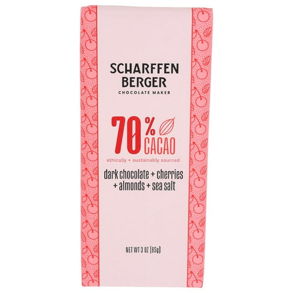 Schaffen Berger Chocolate Bar Almond Cherries (12 Pack) 3 oz