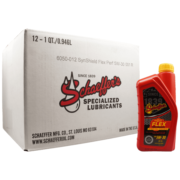Schaffer's 6050 SynShield Flex Performance Hybrid Full Synthetic 5W-30 Engine Oil, 12 Pack