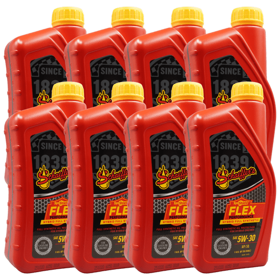 Schaffer's 6050 SynShield Flex Performance Hybrid Full Synthetic 5W-30 Oil, 1 Qt. - 8 Pack