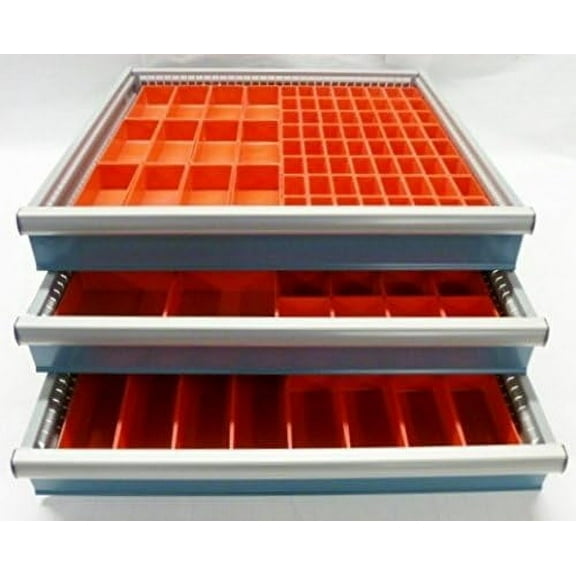Schaller 140 Pc Red Plastic Box Assortment - 2" Deep . Six (6) Sizes