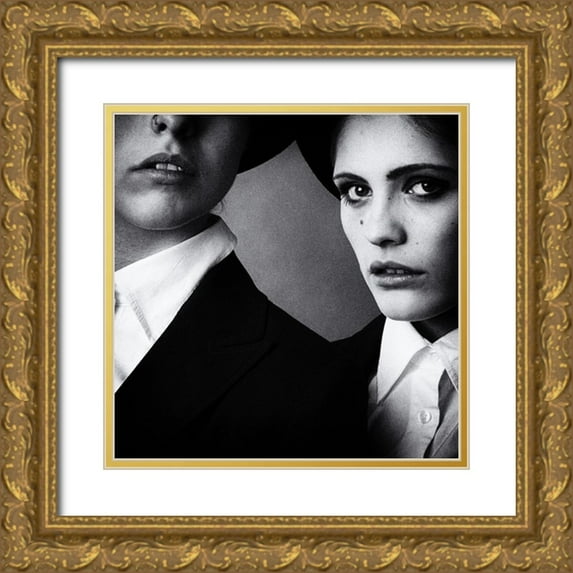 Schaller, Peter 15x15 Gold Ornate Wood Framed with Double Matting Museum Art Print Titled - Blues Sisters