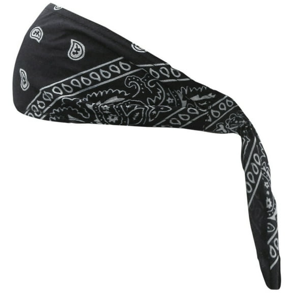 Schampa & Dirt Skins Old School Bandana (One Size Fits Most, Black Ground & White Small Paisley)