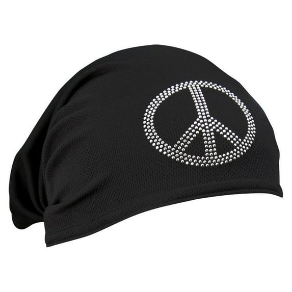 Schampa Technical New Black Peace Sign Doo-Z Bandana Headwrap, 14-1248, DZ01-S02