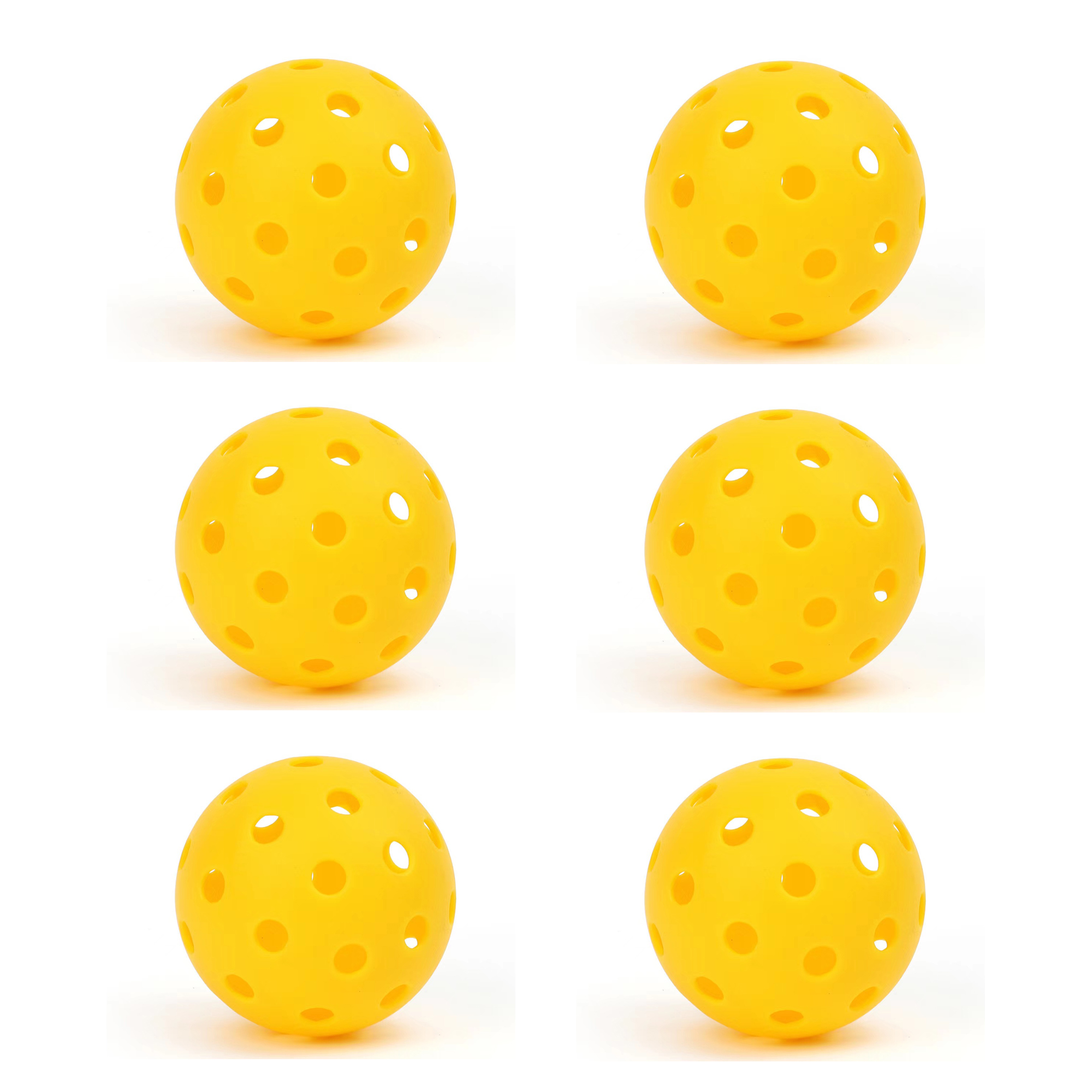 Schanno Outdoor Pickleball Balls 6 Pack, 40 Holes, Yellow