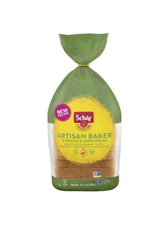 Schar Gluten-Free Artisan Baker 10 Grains and Seeds Bread, 14.1 oz Full Sliced Loaf