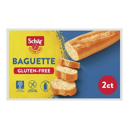 Schar Gluten Free Full Baguette French Bread Loaf, Regular, Shelf-Stable, 12.3 oz (2 Count)