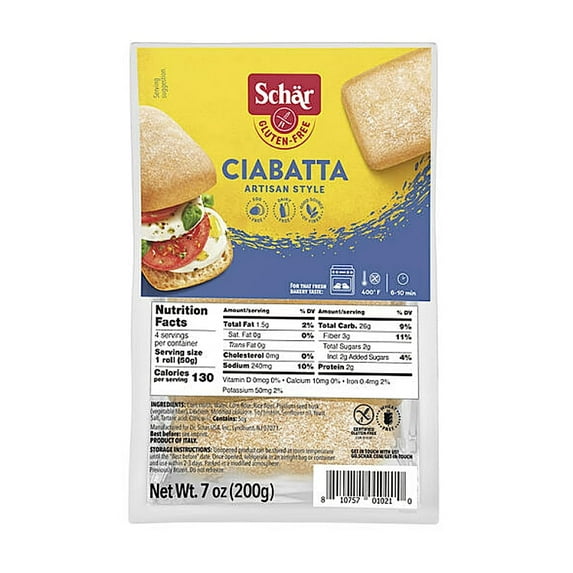 Schar Gluten Free Ciabatta Rolls -- 4 Rolls