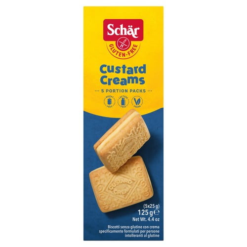 Schar Gluten Free Custard Creams 125g, British Import (Pack of 2)