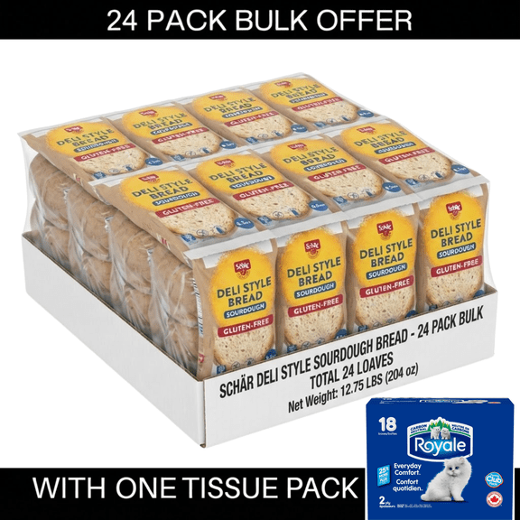 Schar Gluten Free Deli Style Sourdough Bread, Regular, Shelf-Stable, (8.5 oz)