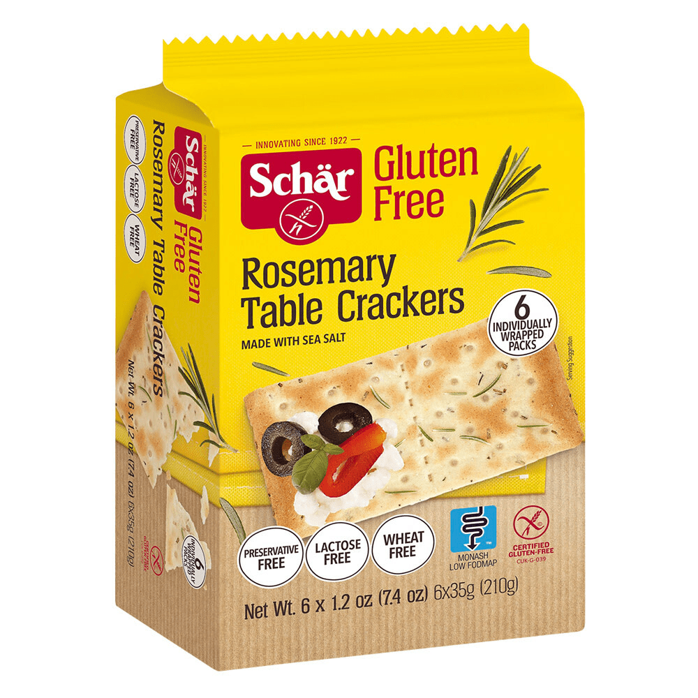 Schar Gluten Free Lactose Free Wheat Free Rosemary Table Crackers, 7.4