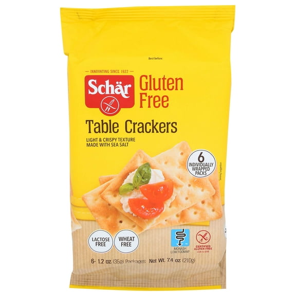 Schar Gluten Free Table Crackers, 7.4 Ounce -- 5 per case.