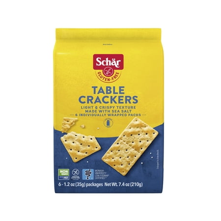 Schar Gluten Free Table Crackers with Sea Salt, 1.2 oz, 6 Count