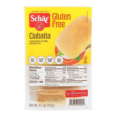 Schar Schar Ciabatta Parbaked Rolls - 6x7 OZ