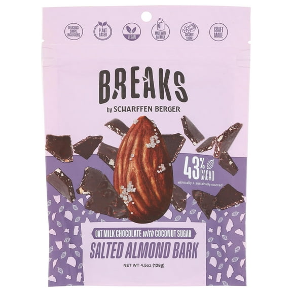 Scharffen Berger Chocolate Bark Milk Salted Almond 4.5 oz (Pack Of 8)