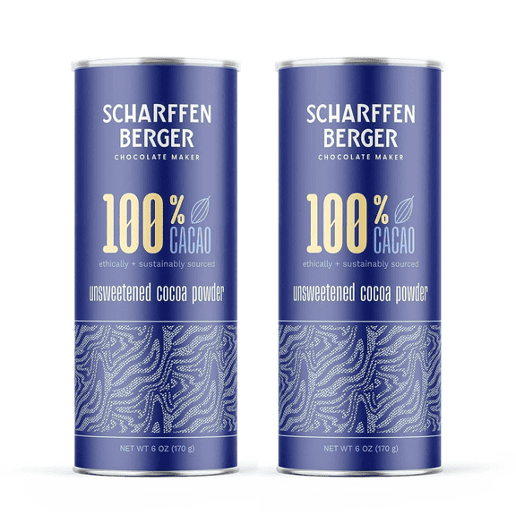 Scharffen Berger Natural Unsweetened Cocoa Powder, 6-Ounce Canisters (Pack of 2)