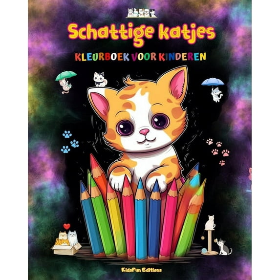 Schattige katjes - Kleurboek voor kinderen - Creatieve en grappige scènes van lachende katten: Charmante tekeningen die , (Paperback)