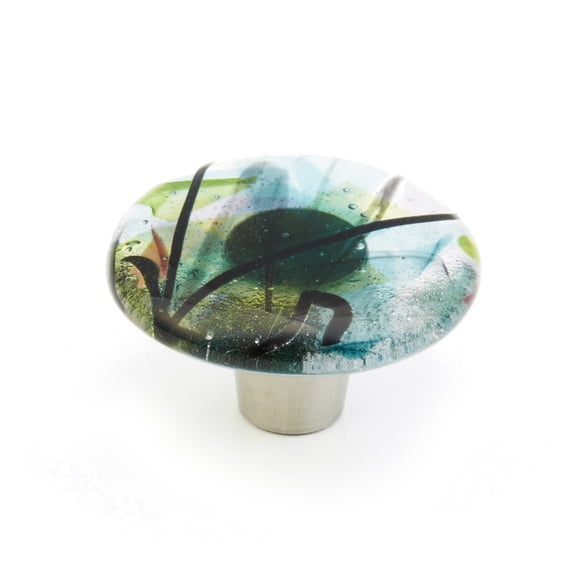 Schaub And Company 31-COT Ice 1-1/2" Modern Designer Glass Round Cabinet Knob - Confetti /