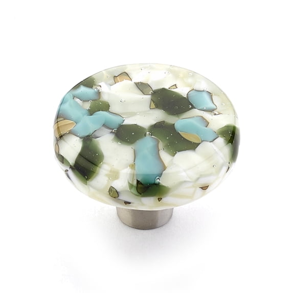 Schaub And Company 31-GBP Ice 1-1/2" Modern Designer Glass Round Cabinet Knob - Green