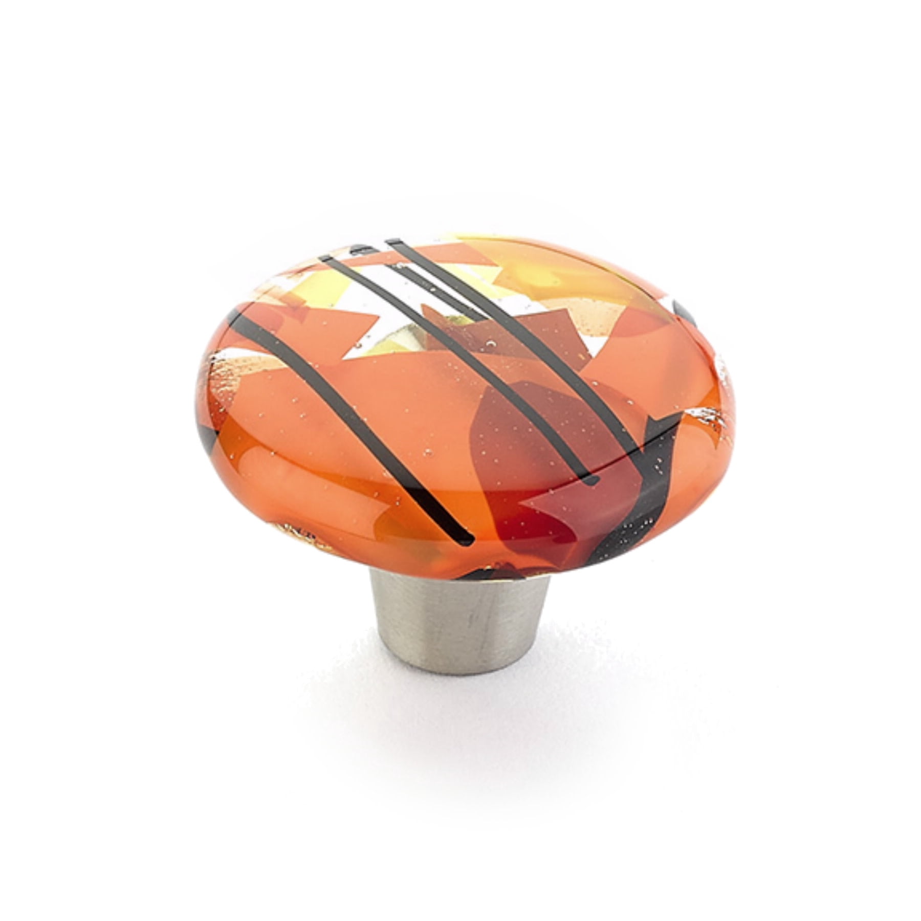 Schaub And Company 31-COO Ice 1-1/2" Modern Designer Glass Round Cabinet Knob - Orange