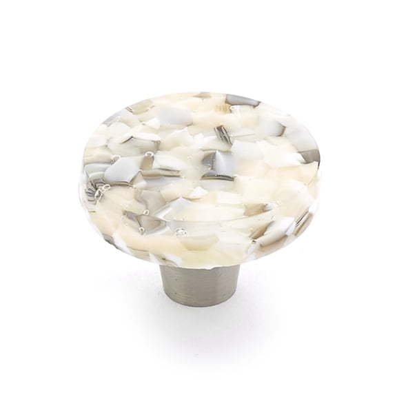 Schaub And Company 31 Ice 1-1/2" Modern Designer Glass Round Cabinet Knob - Sable Pebbles
