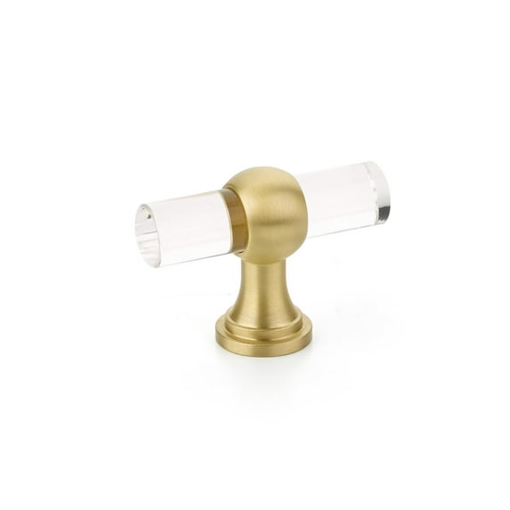 Schaub And Company 411 Lumiere Transitional 2" Euro Modern Acrylic And Solid Brass "T" Bar